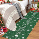 Garvee Alfombra navideña en rollo 80x150cm con reno y árbol de Navidad, ultra suave microfibra, antideslizante, lavable, para entrada y sala, rojo y verde - Verde