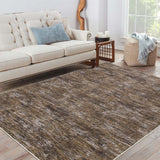 Garvee Alfombra Moderna 120x170cm marrón salon dormitorio oficina comedor lavable máquina antideslizante tejido suave plegable - Marrón