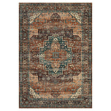 Garvee Alfombras Lavables a Máquina Vintage Con Estampado, Base Antideslizante Para Sala De Estar, Pelo Corto, Resistente a Las Manchas - Marrón
