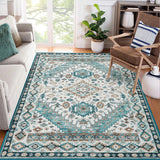 Garvee Alfombra de Salón Lavable Estilo Boho con Pelo Corto, Alfombra Grande de Suelo Antideslizante, Diseño Oriental, para Dormitorio y Comedor - Verde Oscuro