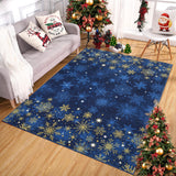 Garvee Alfombra de Navidad para sala 120x170cm azul, suave y lavable, lana sintética, antideslizante, pelo bajo, decoración festiva hogar y oficina - Azul