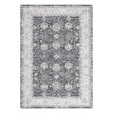 Garvee Alfombra Decorativa Oriental Lavable de Pelo Bajo, Base Antideslizante, Plegable y Apta para Mascotas, Chenille 1150 g/m², 120 × 170 cm, Tono Negro - Negro