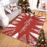 Garvee Alfombra Navidad moderna 140x200cm microfibra ultra suave antideslizante lavable salon dormitorio - Rojo