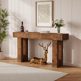 Garvee Mesa Consola de Recibidor Estilo Rústico 160x35x85 cm Mueble de Granja con Estantes Abiertos de Madera para Entrada Pasillo y Sala Madera Quemada - Madera Quemada