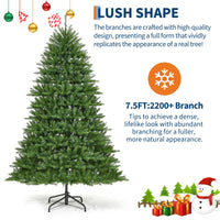 Garvee Árbol de Navidad Artificial con Iluminación LED, Realista y Fácil de Montar, Materiales PVC y PE, 225cm, para Interior y Exterior, Color Verde Clásico