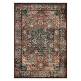 Garvee Alfombra Vintage Persa Lavable 160x230 cm, Efecto Cachemira 1200 g/m², Base Antideslizante TPR, Pelo Corto Plegable, Marrón Rojizo - Marrón Rojizo