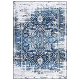 Garvee Alfombra De Salón 1200 g 100% Poliéster Imitación Cachemira Lavable Plegable Estampado Persa Leimanti 80x150cm - Azul