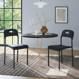Garvee Sillas de Comedor Modernas Apilables, Plástico Resistente y Patas de Metal, Negras, para Interior y Exterior, 45×40×76 cm