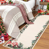 Garvee Alfombra navideña en rollo 60x180cm TPR antideslizante lavable para sala, dormitorio, cocina - Papá Noel