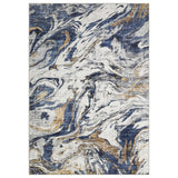 Garvee Alfombra Abstracta Moderna de Lana Sintética Antideslizante azul 200x290cm, para sala de estar dormitorio comedor habitación infantil - Azul