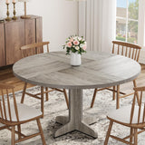 Garvee Mesa De Comedor Redonda 47in Para 4-6 Personas, MDF Robusto, Base Estable, Ajuste Nivelable, Gris, Cocina Y Salón - Gris