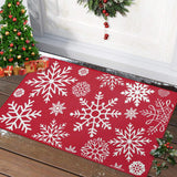 Garvee Kerst Deurmat 41×61 cm Rojo Algodón Antideslizante Lavable Decoración de Navidad Interior Entrada Cocina - Tono Rojo