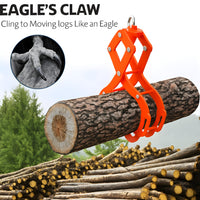 Garvee Pinzas para Troncos 91 cm 4 Garras Acero Resistente Naranja para Trabajo Forestal Compatible con Tractores y ATV