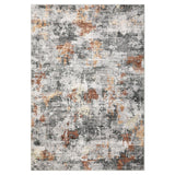 Garvee Alfombra Lavable Moderna Antideslizante - Diseño Abstracto Para Salón, Dormitorio, Cocina - Polipropileno Y Poliéster, Suave, Plegable, Fácil Cuidado - Naranja & Gris