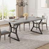Garvee Mesa de Comedor Amplia con Patas Metálicas Robustas para 6 Personas en Cocina 180cm Gris