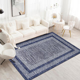 Garvee Alfombra Corredera de Cocina de 350g, 100% Poliéster, Imitación Cachemira, Antideslizante y Lavable, Larga, Azul, para Pasillo y Zona de Entrada - Azul