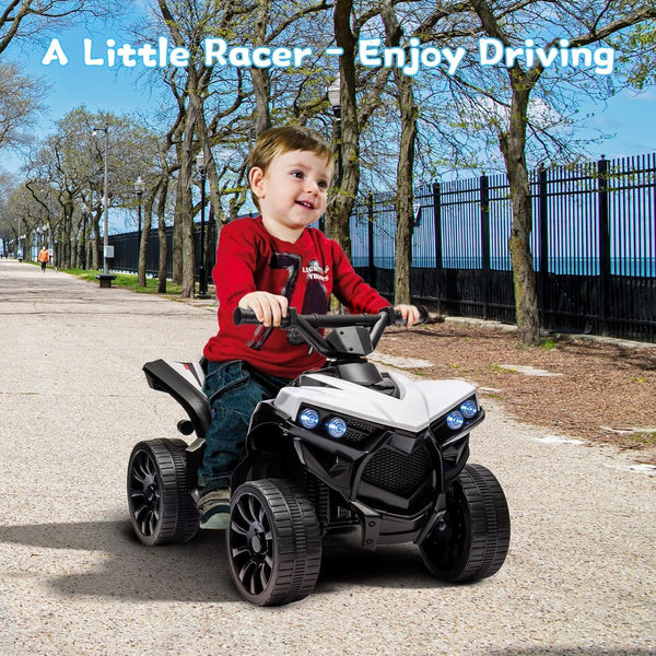 E-Quad infantil fabricado con material PP resistente y certificaciones de seguridad