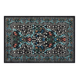 Garvee Tapis Salon Style Farmhouse Floral Antidérapant, negro 200x290cm, lavable poils ras doux pliable, para chambre séjour - Negro