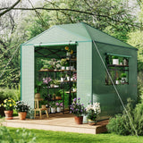 Garvee Invernadero Plegable de Jardín 180x240 cm Caseta de Cultivo con Ventanas de Malla Transparente - Verde
