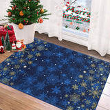 Garvee Alfombra Navideña 60x100 cm Azul, Antideslizante, Lavable, Lana Sintética, Suave, Bajo Pelo para Sala y Cocina - Azul