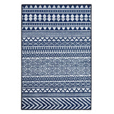 Garvee Alfombra Garvee marroquí impermeable pelo corto estilo bohemio resistente aceite manchas antideslizante amigable animales sala estar dormitorio comedor 160x230cm azul marino 1150gsm 100% poliéster chenille base lavable - Azul & Marino