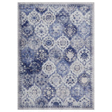 Garvee Alfombras Lavables Estampadas Grandes Antideslizantes Para Sala De Estar Dormitorio Comedor Cocina Diseño Vintage Desgastado - Azul grisáceo