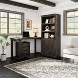 Garvee Estantería de Madera con Puerta Farmhouse 5 Niveles 174 cm Alta MDF Resistente Natural