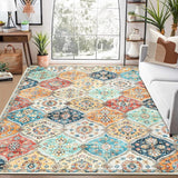 Garvee Alfombra Vintage Lavable Suave Antideslizante Bajo Pelo Poliéster Resistente Naranja 240x340cm Para Hogar Familias Mascotas - Naranja