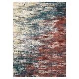 Garvee Tapis De Salon Lavable Antidérapant - Polyester Haute Densité - Support TPR - Pour Chambre Et Bureau, Poils Ras, Fin Et Doux, Abstrait - Azul & Marrón