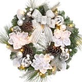 Garvee Kranz LED Navidad 60cm Con 20 LEDs y 8 Modos, PVC Resistente, Batería Operado, Color Champán Dorado, Decoración para Interior y Exterior