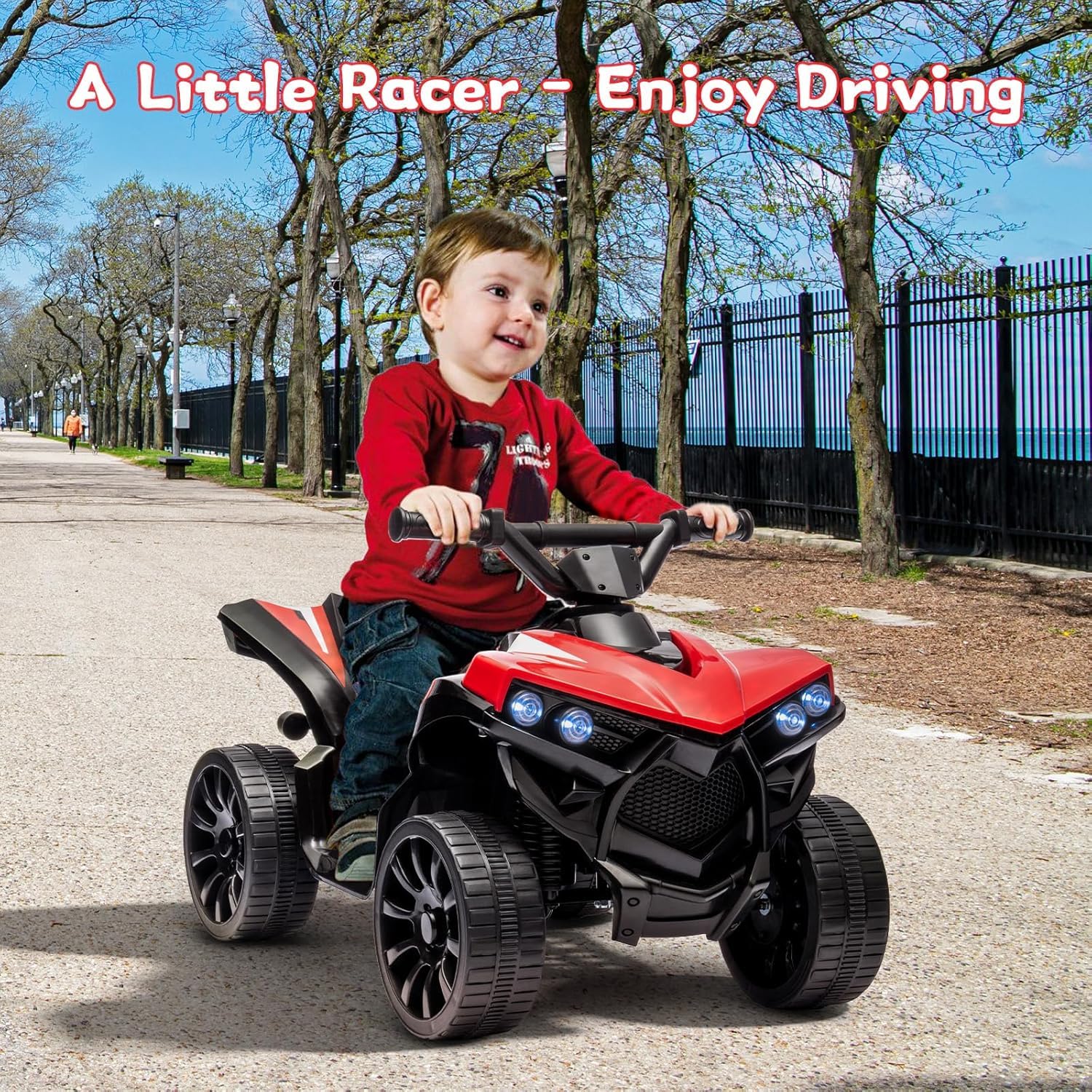 Quad eléctrico infantil Garvee 6V ATV color rojo