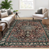 Garvee Teppich Vintage Retro 200x290cm TPR Antideslizante Lavable Para Salón Y Dormitorio - Marrón Rojizo