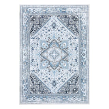 Garvee Alfombra Pasillera Azul 80x150cm Lavable a Máquina Antideslizante Suave Efecto Cachemira para Pasillos Entrada y Dormitorio Persian Water Lily - Azul