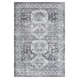 Garvee Alfombra vintage oriental lana artificial Garvee antideslizante sala dormitorio oficina 160x230cm 1200gsm 100% poliéster imitación cashmere 350gsm base lavable plegable - Gris