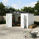 Garvee Cobertizo de Metal para Almacenamiento de 1.8x2.4 m con Puerta con Candado para Patio