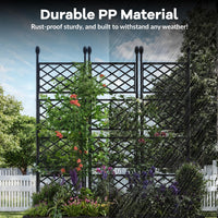 Garvee Jardineras Elevadas con Enrejado 3 Piezas para Patios y Balcones, 41×41 cm Negro, Resistente y Ligero