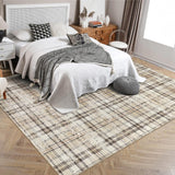 Garvee Teppich Con Patrón De Cuadros Irregulares Antideslizante Beige 160x230cm Para Dormitorio Y Sala - Beige