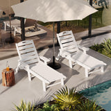 Garvee Sillón Tumbona Exterior HDPE con Ruedas 5 Posiciones Ajustables para Piscinas y Jardines 198 × 60 × 32 cm Negro