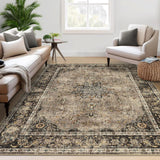 Garvee Alfombra Retro Vintage 200x290cm Suave Antideslizante Kamel Material Para Salón Y Dormitorio - Kamel