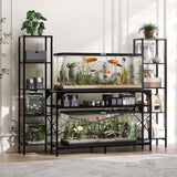 Garvee Soporte para Acuario 20-90 Galones con 12 Patas y Estantes, Metal Resistente, Negro, Multiuso para Peceras y Terrarios - Negro