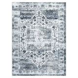Garvee Alfombra Oriental 80x150cm suave impermeable diseño floral gris antimanchas salon dormitorio - Gris