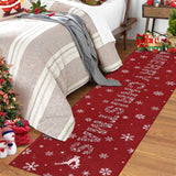 Garvee Alfombra navideña 80x150cm antideslizante microfibra suave lavable para salón y entrada - Rojo
