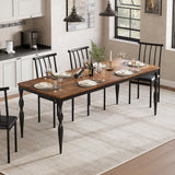 Garvee mesa de Comedor Rectangular 180 cm para 6-8 Personas, Melamina Textura Madera, Patas Metálicas Resistentes, Estilo Vintage Cocina - Vintage