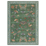 Garvee Alfombra Floral Moderna Antideslizante Para Dormitorio Sala De Estar Cocina Oficina, Pelo Corto, Lavable A Máquina, Retro - Verde