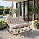 Garvee Silla Mecedora Moderna con Cojín Grueso e Impermeable para Relajación en Patio o Jardín 200kg Gris - Gris