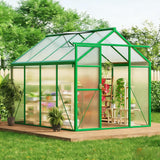 Garvee Invernadero 1,9x2,5m: Aluminio, Policarbonato, Puerta Corredera y Ventilación Ajustable para Jardín y Huerto - Verde