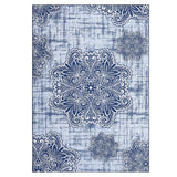 Garvee Teppich lavable Garvee sala antideslizante suave lana sintética 120x170cm azul dormitorio oficina 1200g 100% poliéster imitación cashmere base lavable plegable - Azul
