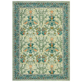 Garvee Alfombra de Terciopelo Perforado con Patrón Floral de Hiedra, 160x230cm, Azul, Lavable y Plegable, para Sala y Dormitorio - Verde