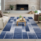 Garvee Teppich Garvee 160x230cm azul moderno lavable antideslizante corto salon dormitorio cocina ni?os 1200gsm 100% poliéster 350g felpa perla base lavable plegable - Azul