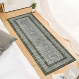 Garvee Alfombra Corredera de Pasillo y Cocina 350g, 100% Poliéster, Imitación Cachemira, Verde, 60x230cm, Antideslizante - Verde